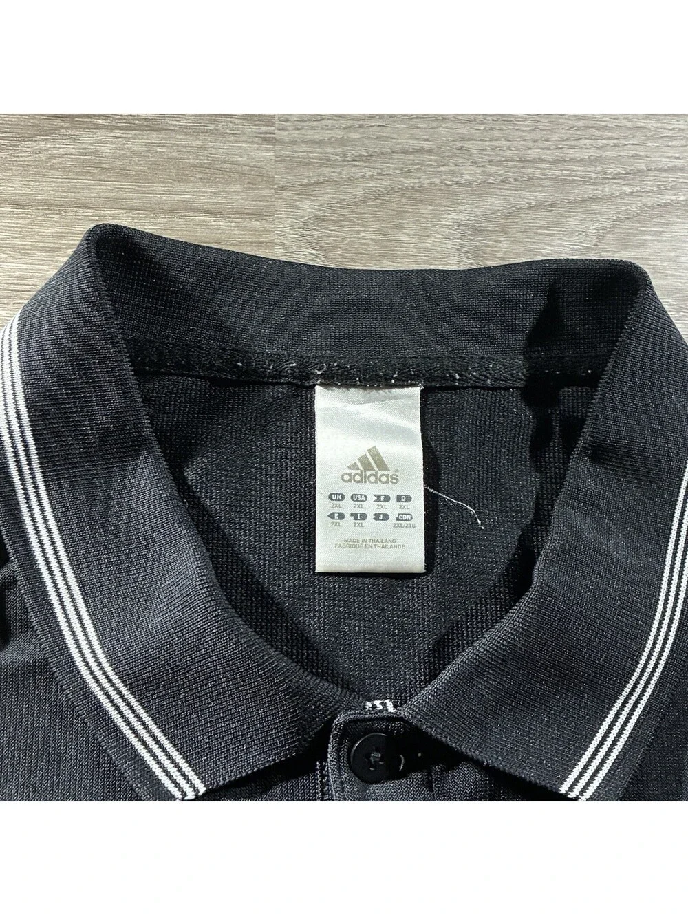 Vintage Adidas Climalite VC Embroidered Polo Shirt Men’s 2XL Black Golf Athletic